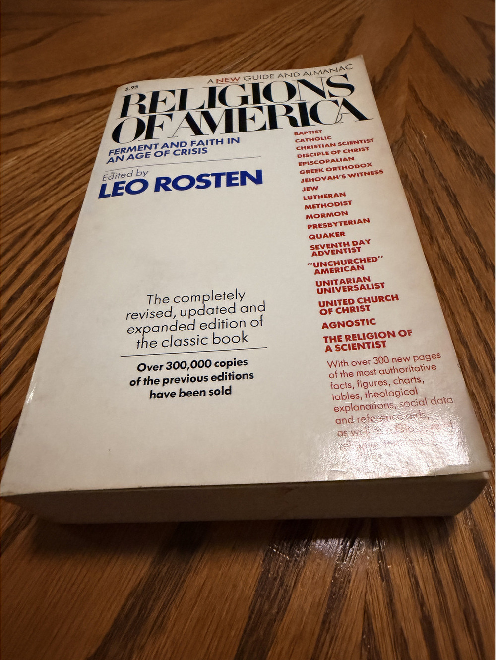 Religions of America Leo Rosten 1975 Guide Almanac Sociology Comparative FaithPB